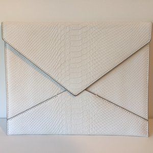 White Leather Banana Republic Clutch